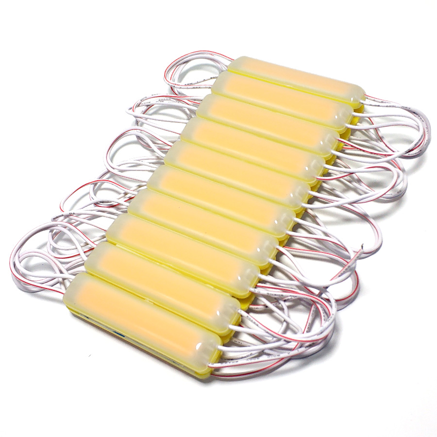 10 stks/partij COB-9lED leds module injectie led module 12V met lens 120 graden LED Waterdichte winkel banner voor Reclame