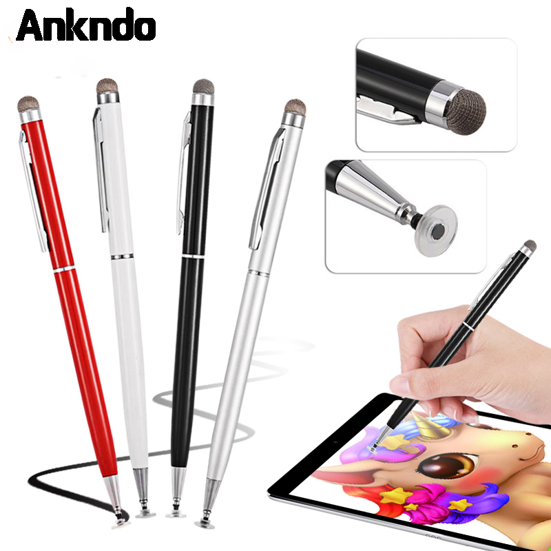 2 In 1 Stylus Pen Metal Hook Touch Screen Pen Tablet Drawing Writing Capacitive Pencil For Iphone Android Capacitive Touch Pen