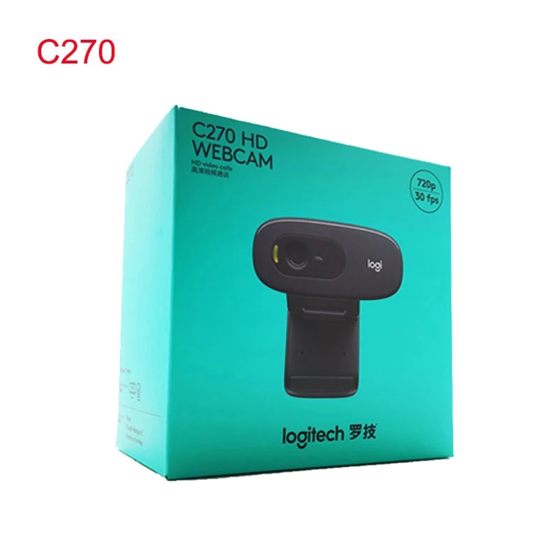 Logitech C270 HD Video 720P Webcam USB2.0 Computer Camera Built-in Micphone for PC Laptop Video Conference Camera 100% Original