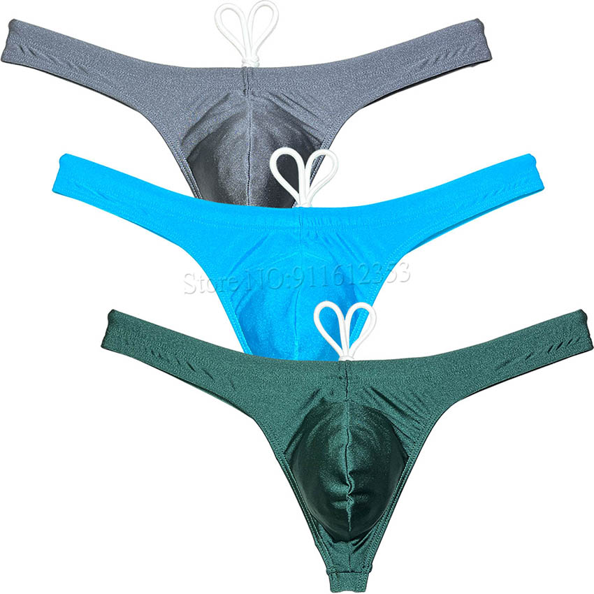 Männer Bademode Bikini Badeanzug T-Back Low Wait Tight Beachwear Surfen Tanga Solide Bikini Schwimmen Tanga: L / Elfenbein