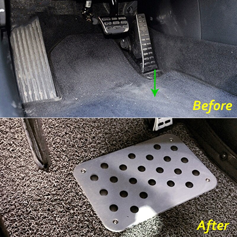 Alfombrilla de aleación de aluminio para coche, alfombra gruesa, Pedal de placa de talón de aluminio, 30x20cm