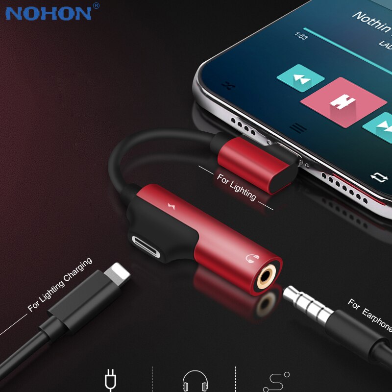 Legering Dual Connector Voor Lightning Naar 3.5 Mm Jack Aux Adapter Splitter Oortelefoon Wisselaar Kabel Voor Iphone 11 Pro X xs Max 7 8 Plus
