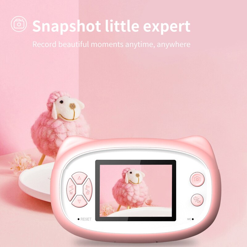 Caméra vidéo numérique HD, chat mignon pour enfants, multi-langues, 2 pouces, 5MP, pour enfants