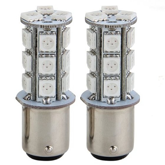 Abkt - 2 x 1157 smd 5050 18 rode led flitser auto rem achterlicht stoplicht lamp: Default Title