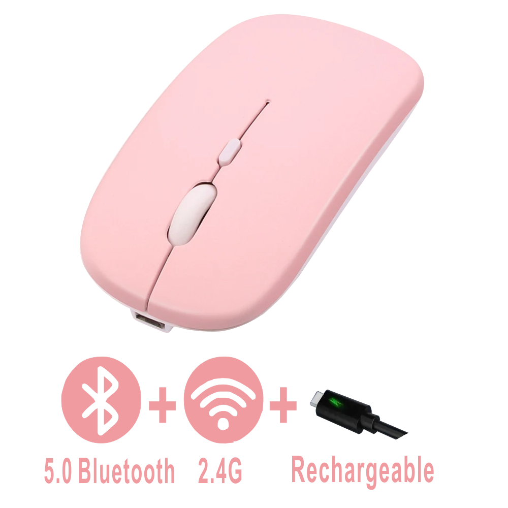 Mysz bezprzewodowa ładowalna Bluetooth podwójny tryb 5.2 cicha gra komputerowa ergonomiczny gracz 2.4 USB 3-DIP do laptopów PC