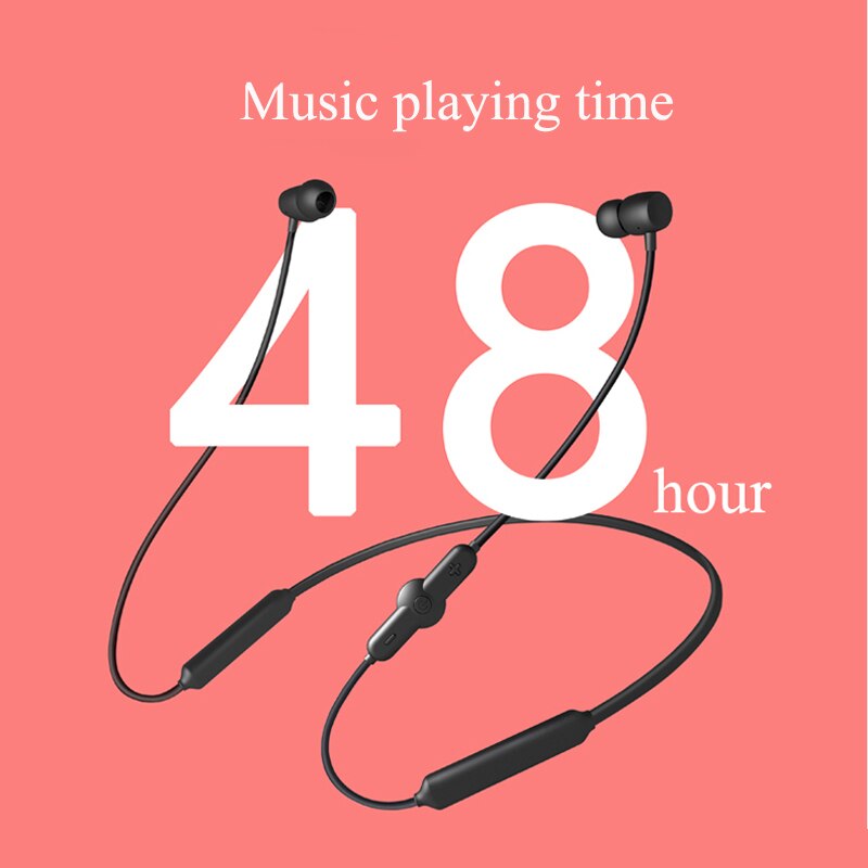 AEVYVKV Neckband Headphones - Wireless Bluetooth 5.0 - Waterproof IPX5 - 48h Playtime - with Mic