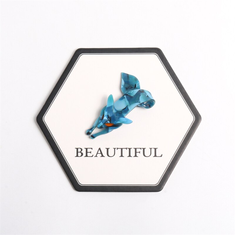 NYN 16 Colors Funny Acrylic Fox Brooches for Women Men Girls Kids Most Popular Animal Party Birthday Year Jewelry: NYNb035-9