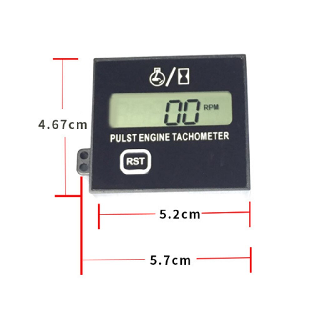 46.7*57mm Motorcycle Chainsaw High Tachometer Gasoline Engine ABS Lawn Digital Display Inductive Pulse Speed Tachometer