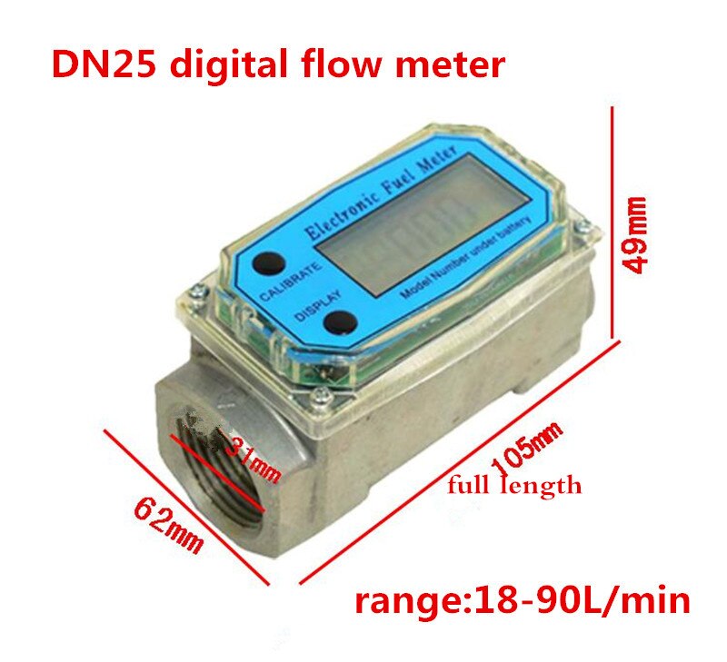 Digital turbine flowmåler benzin brændstofmåler caudalimetro flowmeter plomeria pumpning flow indikator sensor tæller  dn40 g1.5