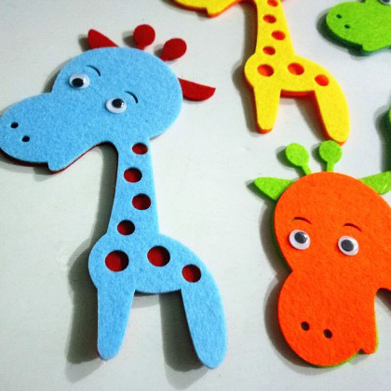 5 uds. Jirafa de fieltro de hecho a mano grande y colorido, fieltro no tejido para DIY project Home Kindergarten Decoration