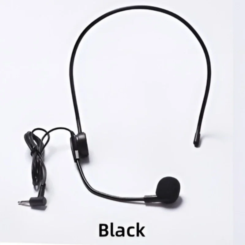 Micrófono con cable montado en la cabeza para altavoz megáfono guía turística conferencia profesor micrófono colgante puesta en escena 3,5: Negro