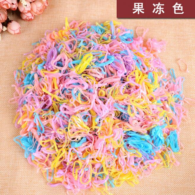 4000pcs BIG Hair bands high elastic hair one-time small rubber band color elastic children: F