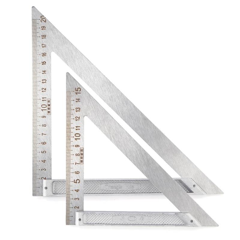 Multi-function 90 Degree Right Angle Stainless Steel Triangle Ruler Woodworking Measurement Drawing Tools