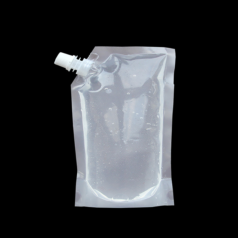 Plastik tud pose saft stand-up vin mælk kaffe flydende drik kolbe madvarer opbevaringsposer med tragt: 235ml
