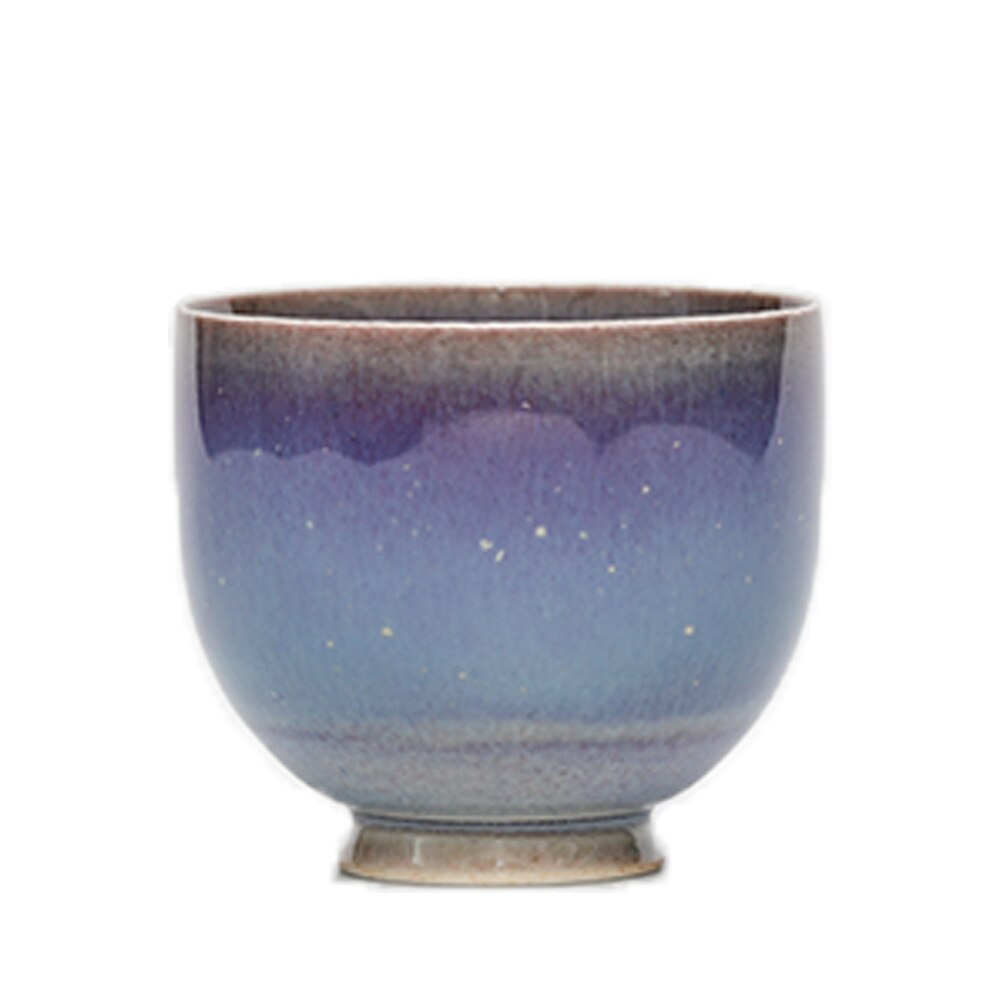 70Ml Paars Glazuur Chinese Retro Handgemaakte Willekeurige Textuur Kleur Glazuur Hoge Temperatuur Firing Keramische Theekopje Porselein Theekopje: Default Title