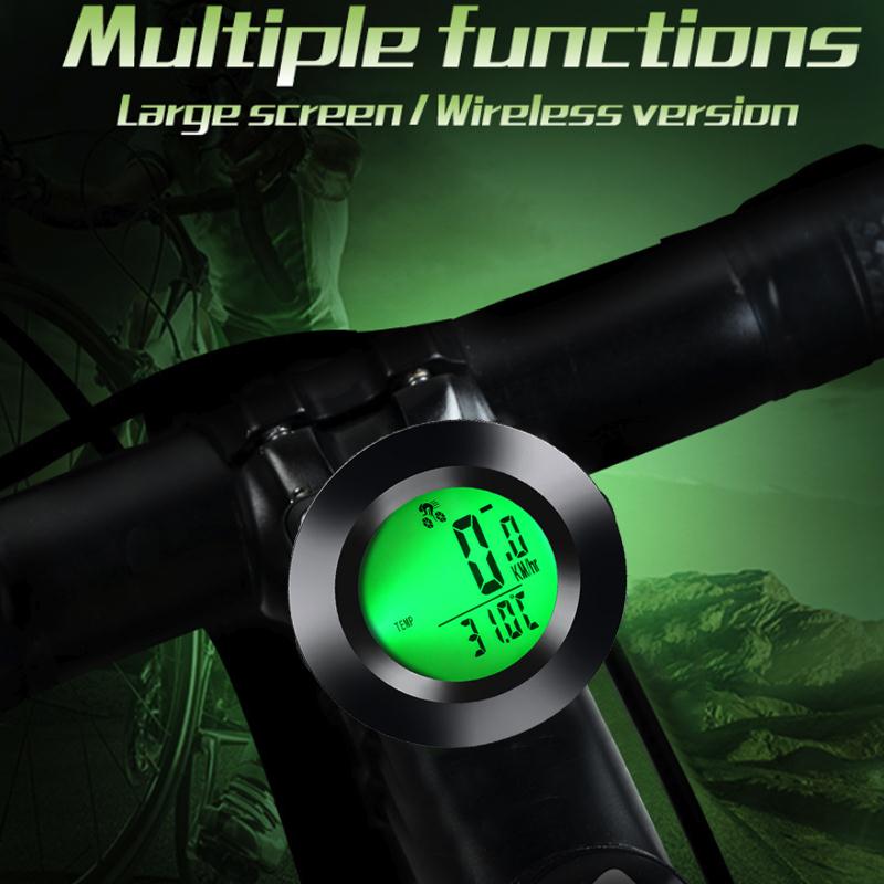 Compteur de vitesse vélo sans fil vélo rond ordinateur compteur kilométrique lumineux affichage LCD étanche vélo compteur de vitesse accessoires