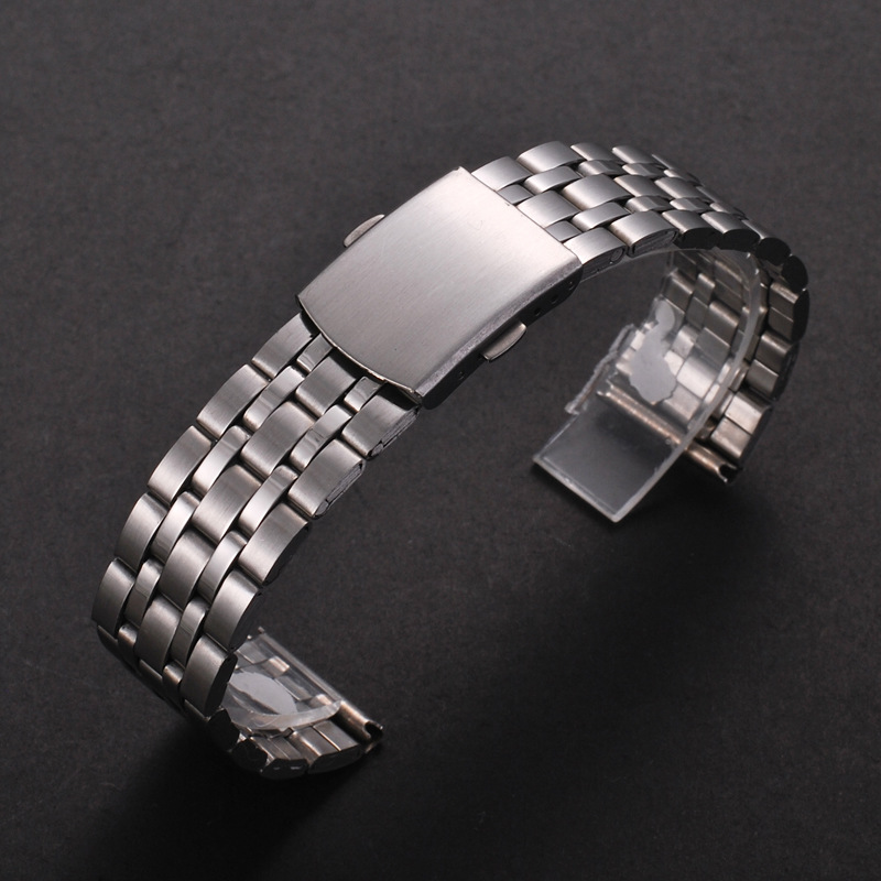 Edelstahl-Uhrenarmband, universelles Armband, faltbare Sicherheitsschnalle für Damen, Armband, 18 mm, 20 mm, 22 mm, Uhrengürtel-Zubehör: orange / 18mm