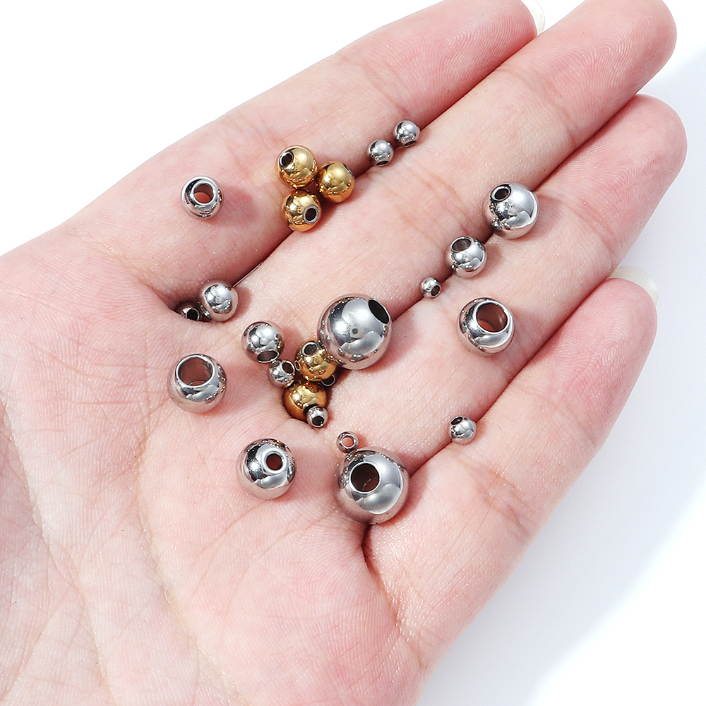Stainless Steel Beads for Jewelry Making Loose Spacer Beads DIY Bracelet Necklace Bulk Supplies