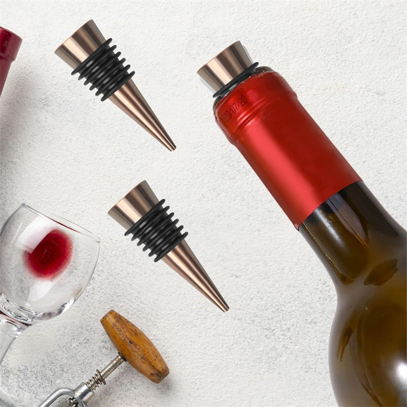 Zinc Alloy Wine Bottle Stopper Rubber Wine Stoppers Reusable Bottle Stoppers for Kitchen, Bar, , Party, Wedding