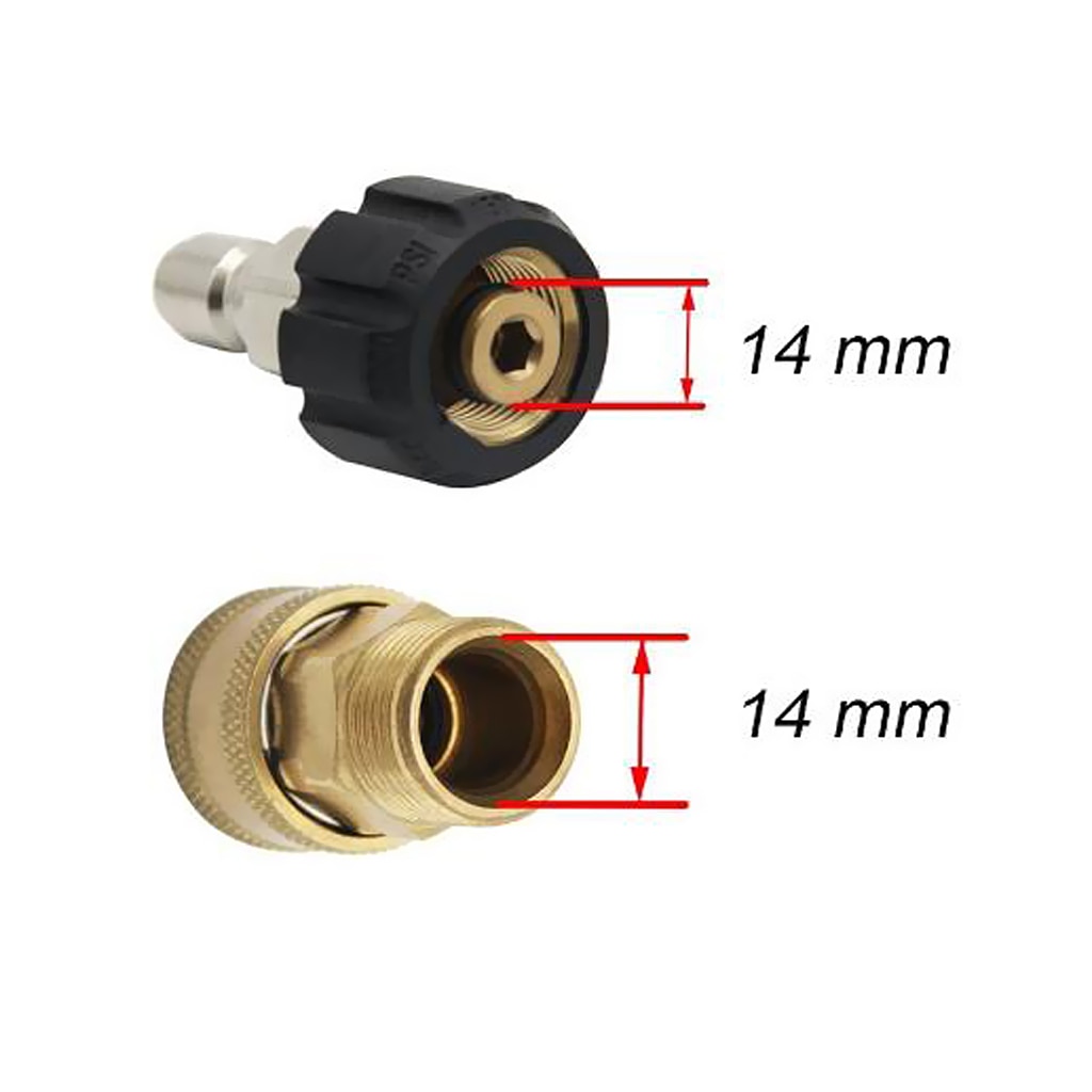 Hogedrukreiniger Connector M22 Om 1/4 Inch Mannelijke Adapter Koppeling, Messing