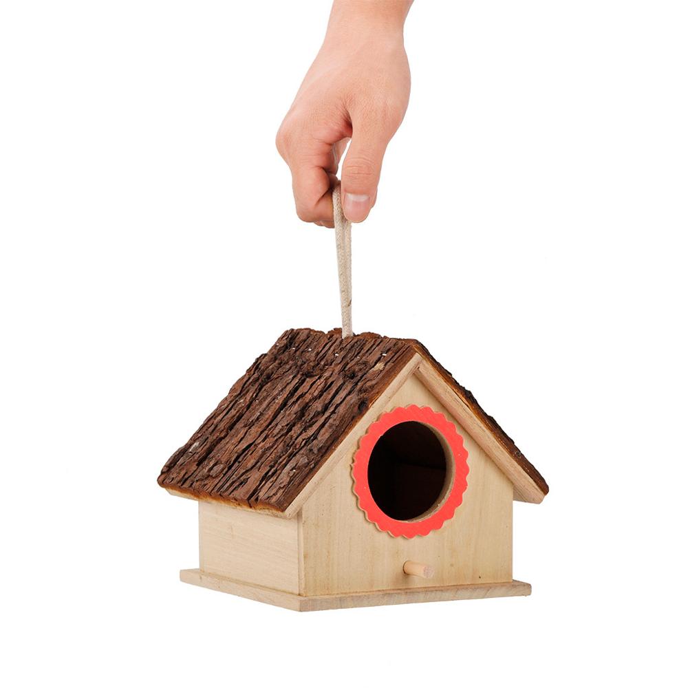 Wooden Large Bird House Wood Wooden Hanging Standing Birdhouse Outdoor Garden Decor Nest House Bird