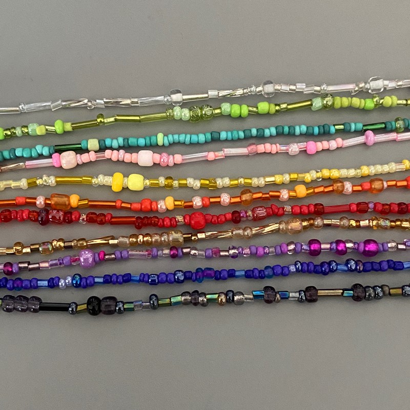 Collar de cuentas de gafas irregulares para mujer, gargantilla de Popular, joyería de cuello corto, collar colorido, ,