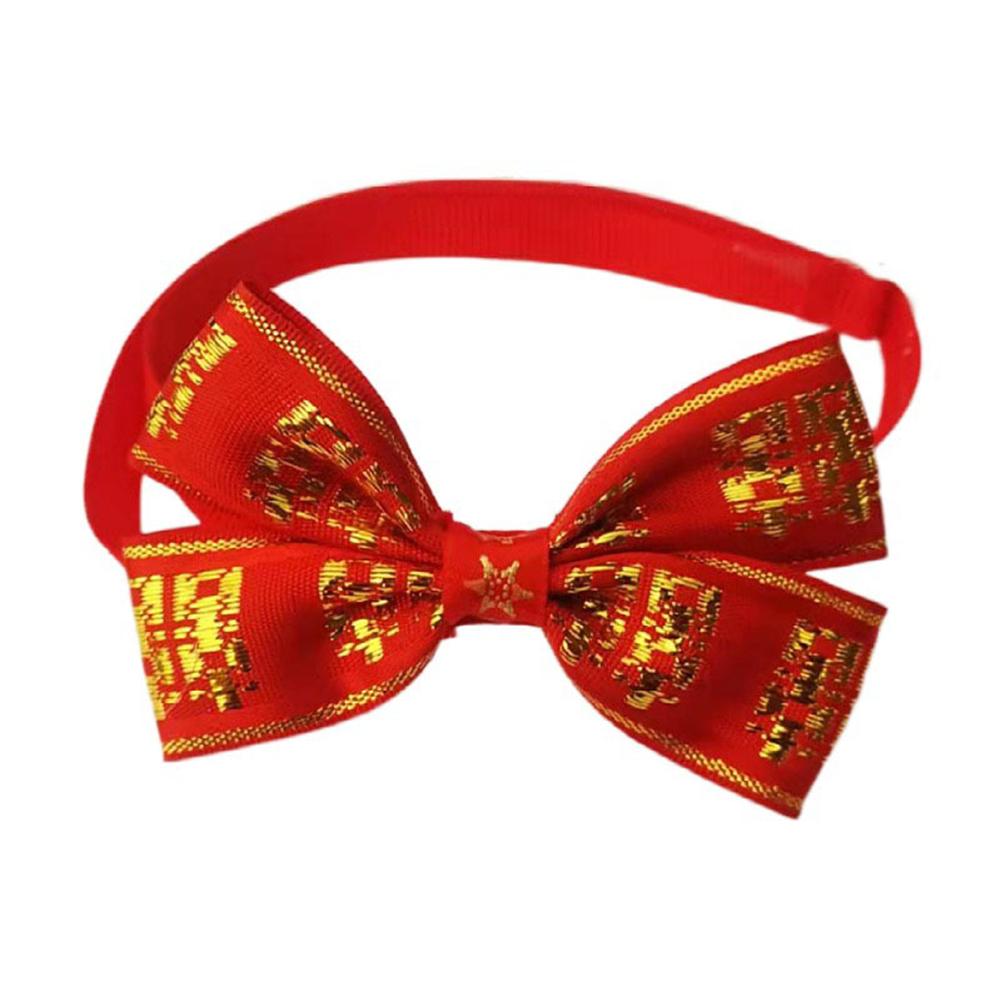 Huisdier Gelukkig Nieuwjaar Strikje Comfortabele Double-Layer Strik Maat Verstelbare Katten Honden Kraag Verjaardagsfeestjes Props Foto: 8