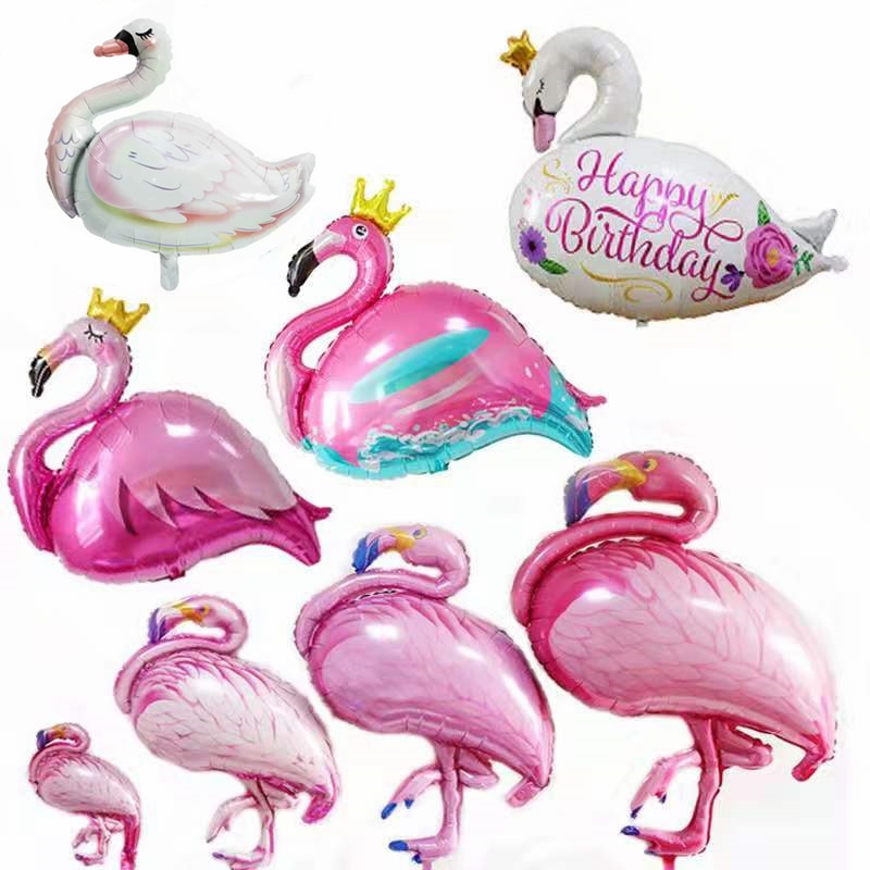 1pc tegneserie animalballoon elsker flamingo bryllup fødselsdag dekoration fest ballon krone flamingo hvid svane folie balloner