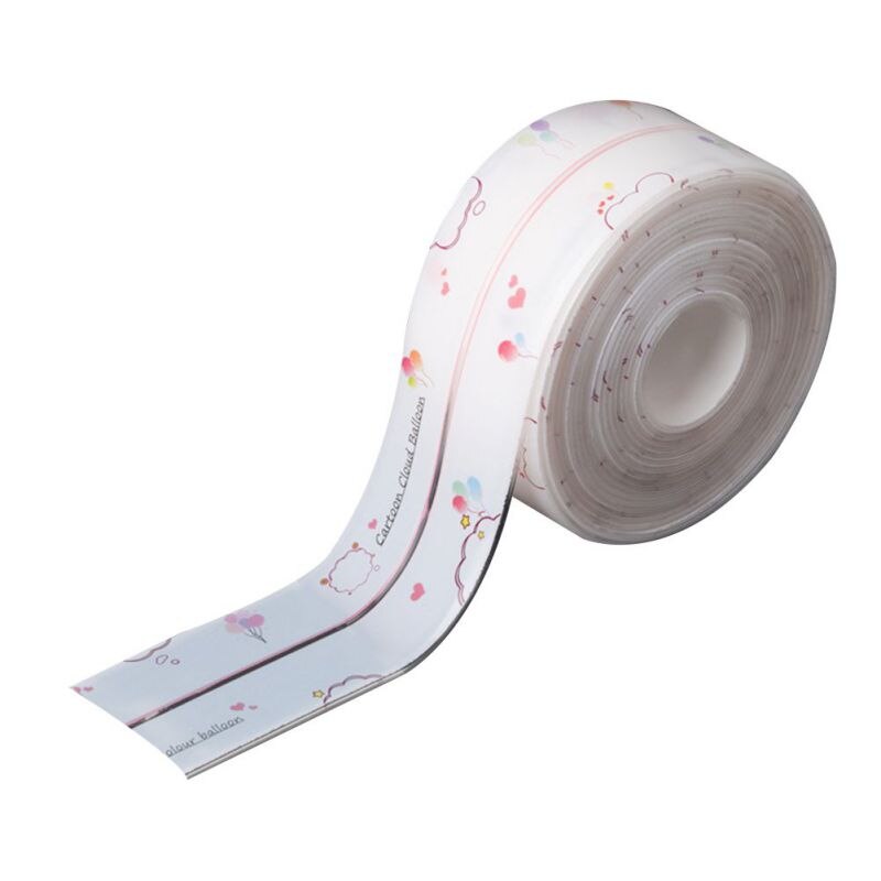 Kitchen Self-Adhesive Sink Waterproof Strip Caulk Strip PVC Waterproof Sealing Tape Floor Wall Edge Protector: J