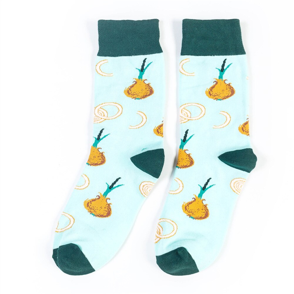 Drôle volcanique Chili Pizza Hamburger frites à motifs hommes heureux coton chaussettes affaires hip hop sport harajuku équipage: 22