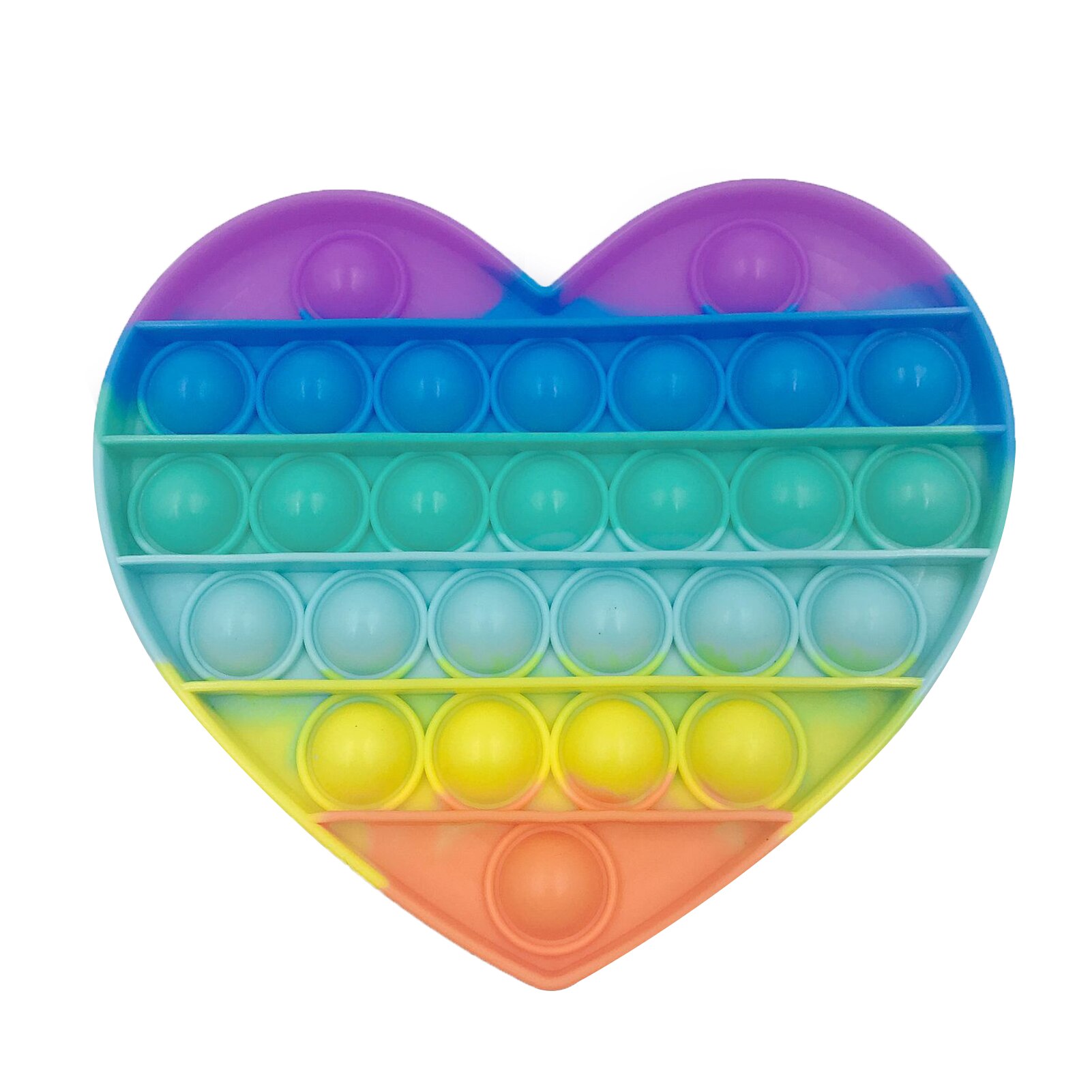 Push Bubble Fidget Antistress Toys Adult Kids Rainbow Heart Shaped Pop Fidget Sensory Toy Autism Special Needs Stress Reliever