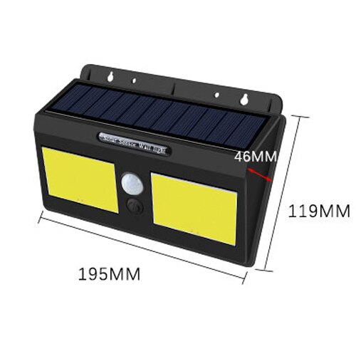 Solar Lamp Outdoor Led Light PIR Motion Sensor LED Solar Power Wall Street Garden Light Security Spotlight Waterproof Decoration: COB Big