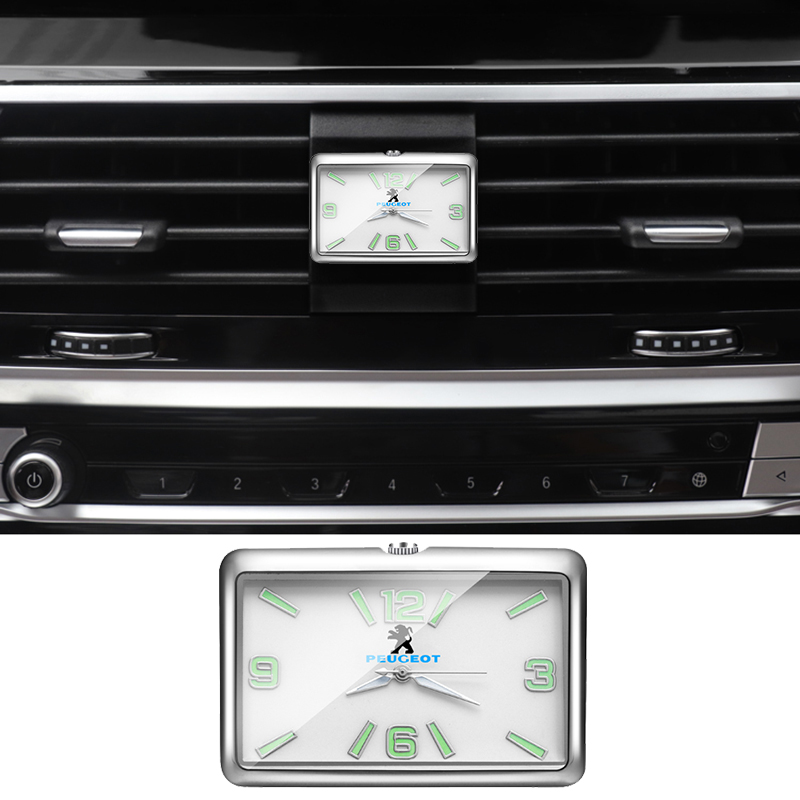 Sortie d&#39;air voiture horloge lumineuse pour Peugeot 308 307 206 408 407 3008 voyageur 207 107 208 508 306 406 205 4008 5008 103 106