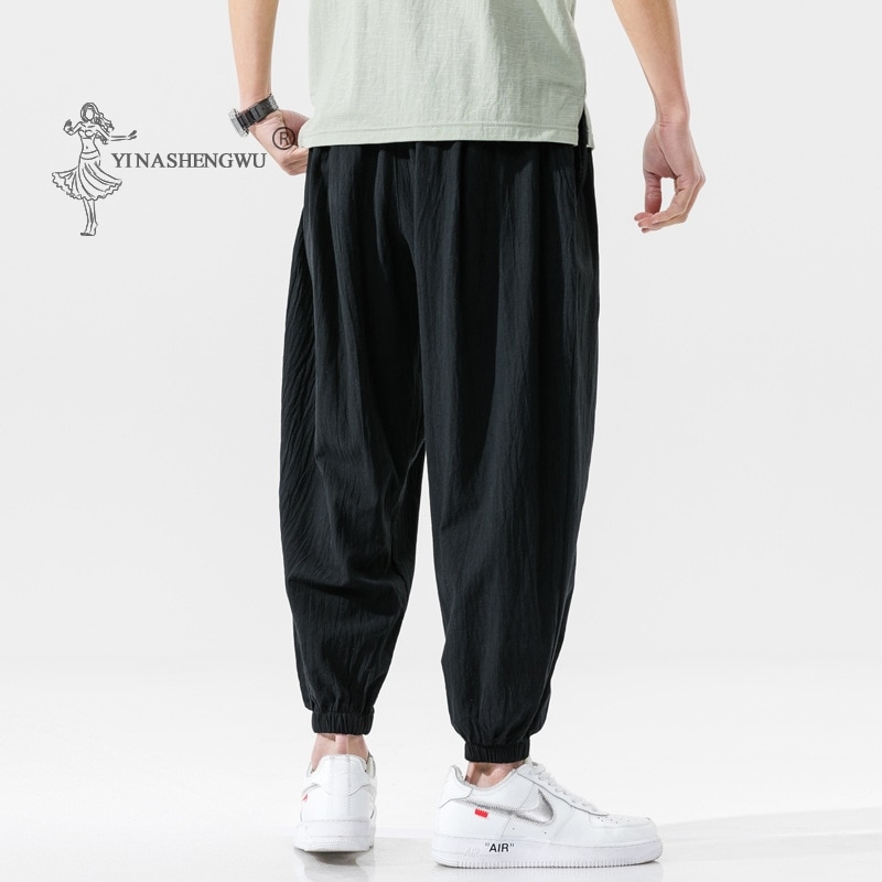 Japońskie Kimono dorywczo spodnie luźne spodnie Harajuku japonia mężczyźni tradycyjne haftowane azjatyckie ubrania w stylu Yukata Harem kostium