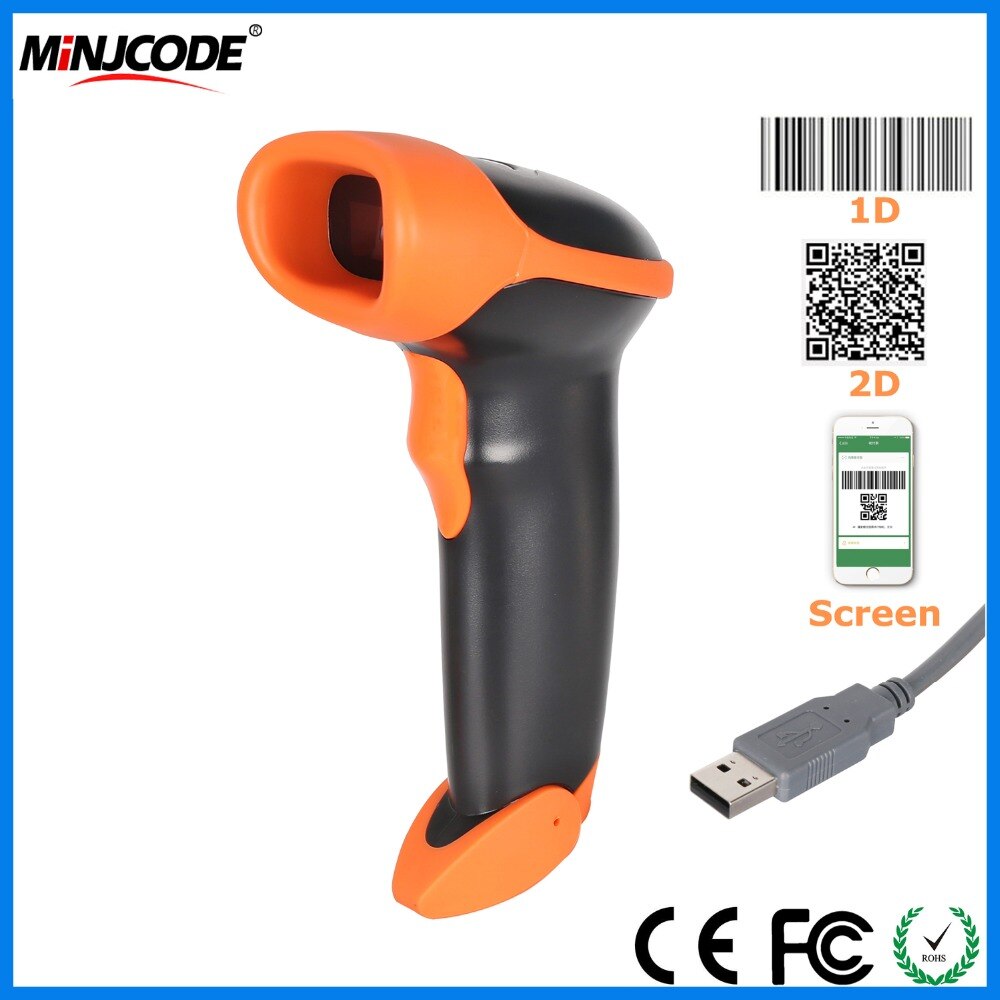 High speed barcode scanner wired, barcode scanner 2d USB scanners A4 Handheld Scanners Mj2818