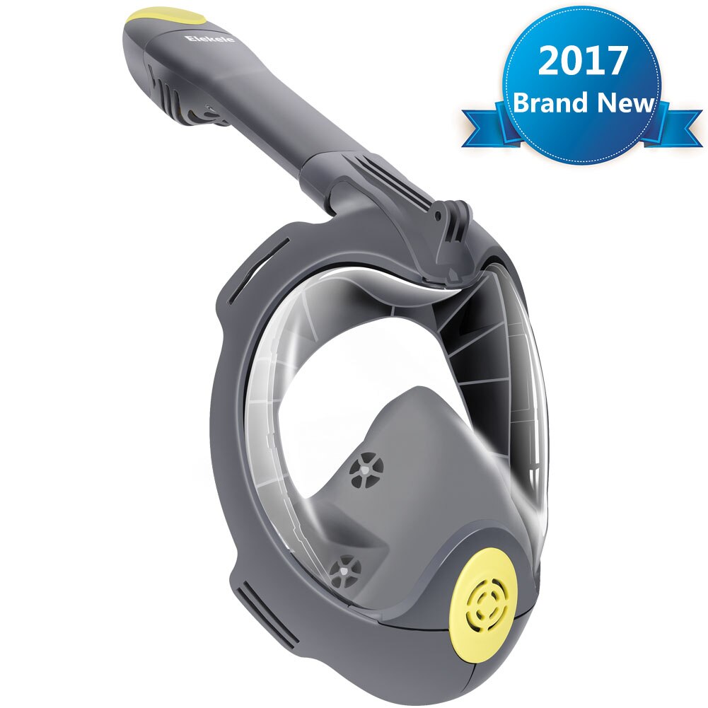 Full Face Snorkel Mask - Anti-Fog - Waterproof - Scuba Diving & Swimming Gear for Adults & Youth: Grey / S/M