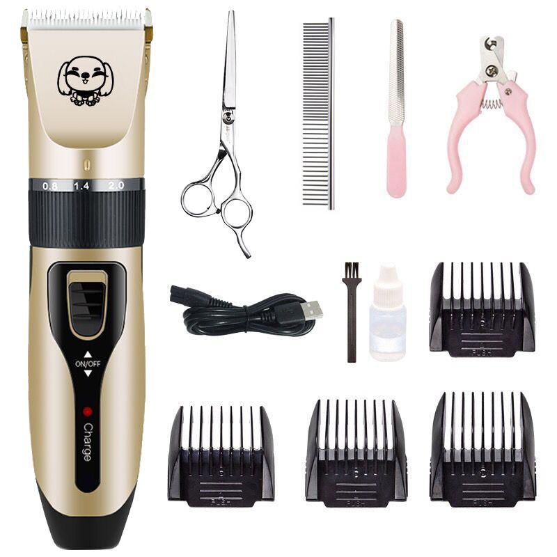 Rechargeable Low-noise Cat Dog Hair Trimmer Electrical Pet Hair Clipper Remover Cutter Grooming Pets Dog Hair Cut: C200 4PCS type2