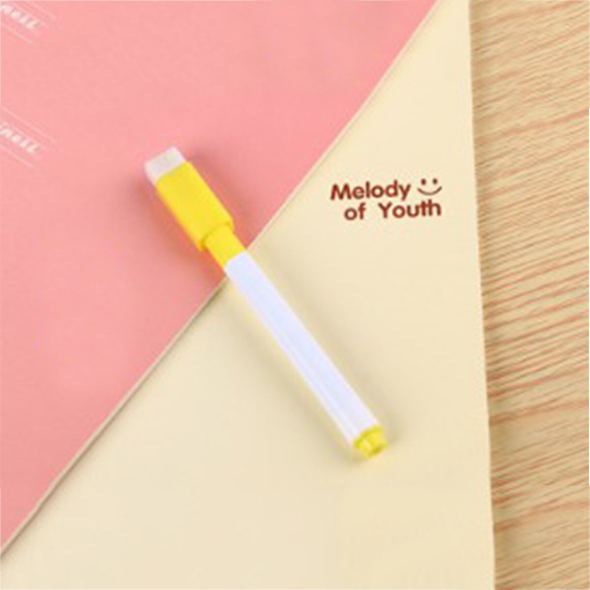 8 colors White Board Marker Pens Pen Dry Eraser Easy Wipe Whiteboard With Eraser: Yellow