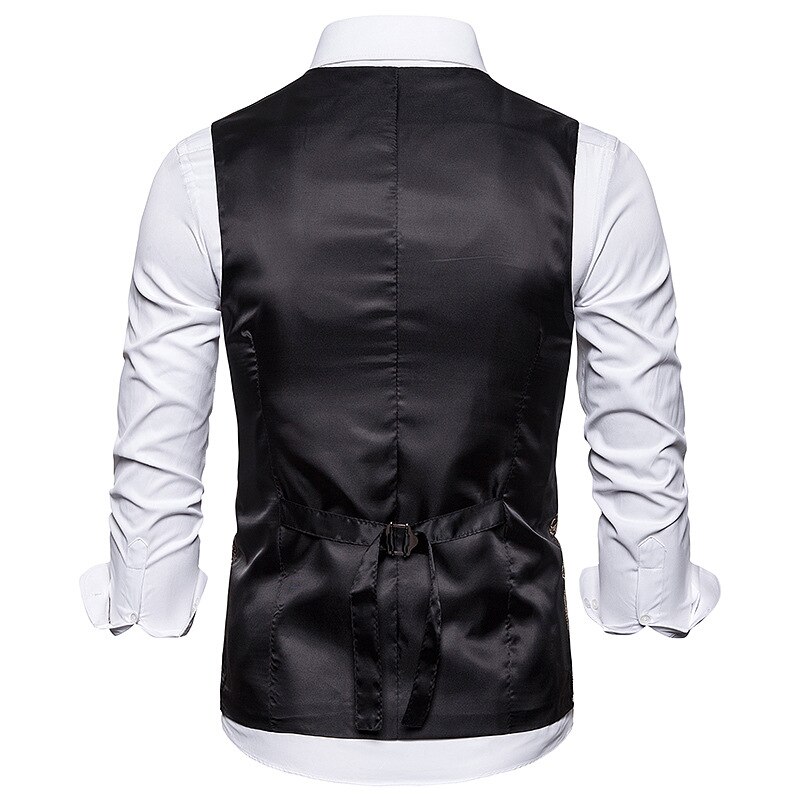 White Paisley Suit Vest Men Brand Slim Fit Single Breasted Vest Waistcoat Men Party Wedding Dress Vest Chaleco Hombre
