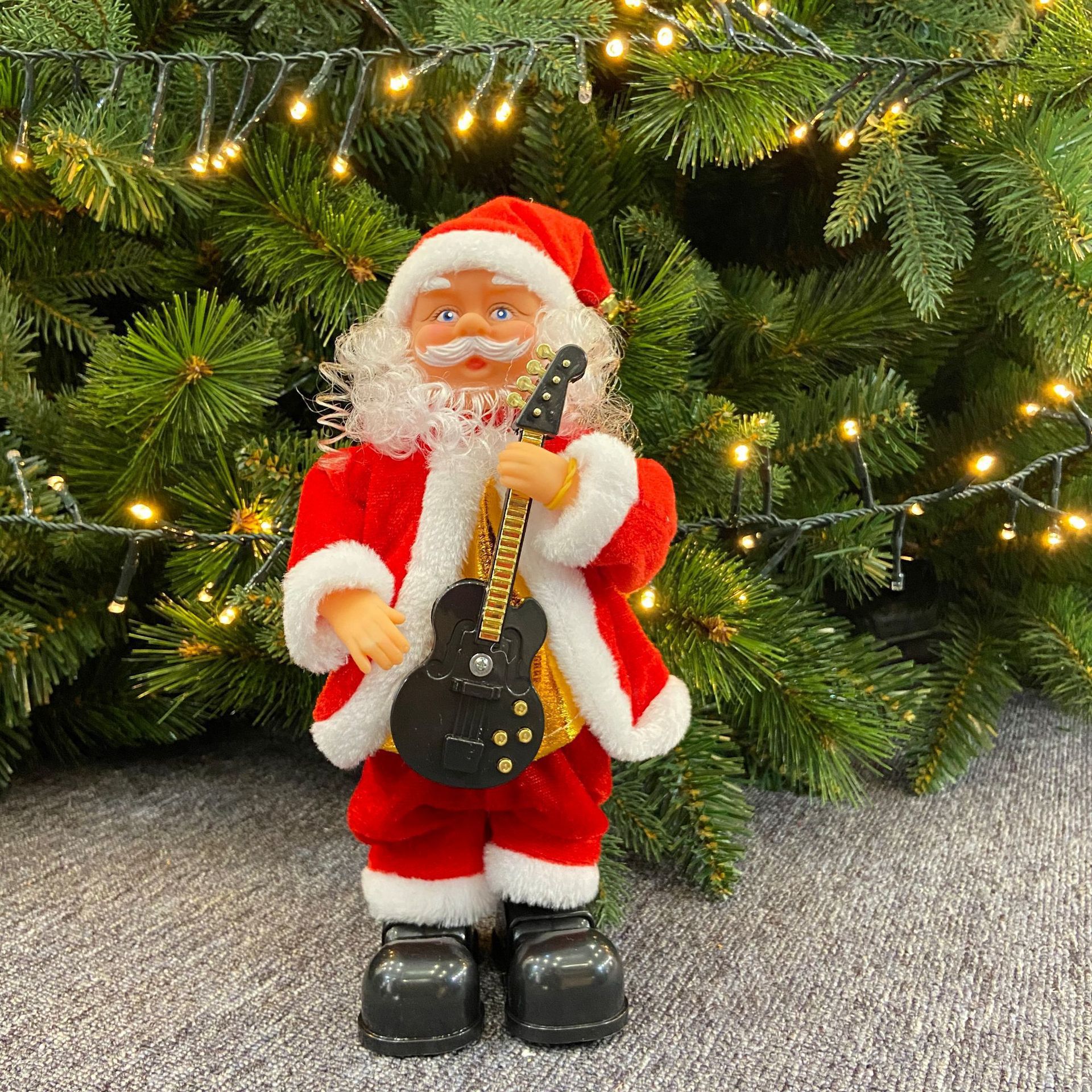 Weihnachten Baum Dekoration Santa Claus Elektrische Leiter Klettern Spielzeug Elch Musik Spielzeug Für freundlicher Party Weihnachten Frohes Neues Jahr: Gitarre