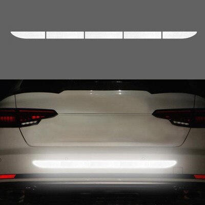 Car Sticker Reflective Warning Safety Tape Anti Collision Warning Reflective Sticker For Automobile Trunk: White