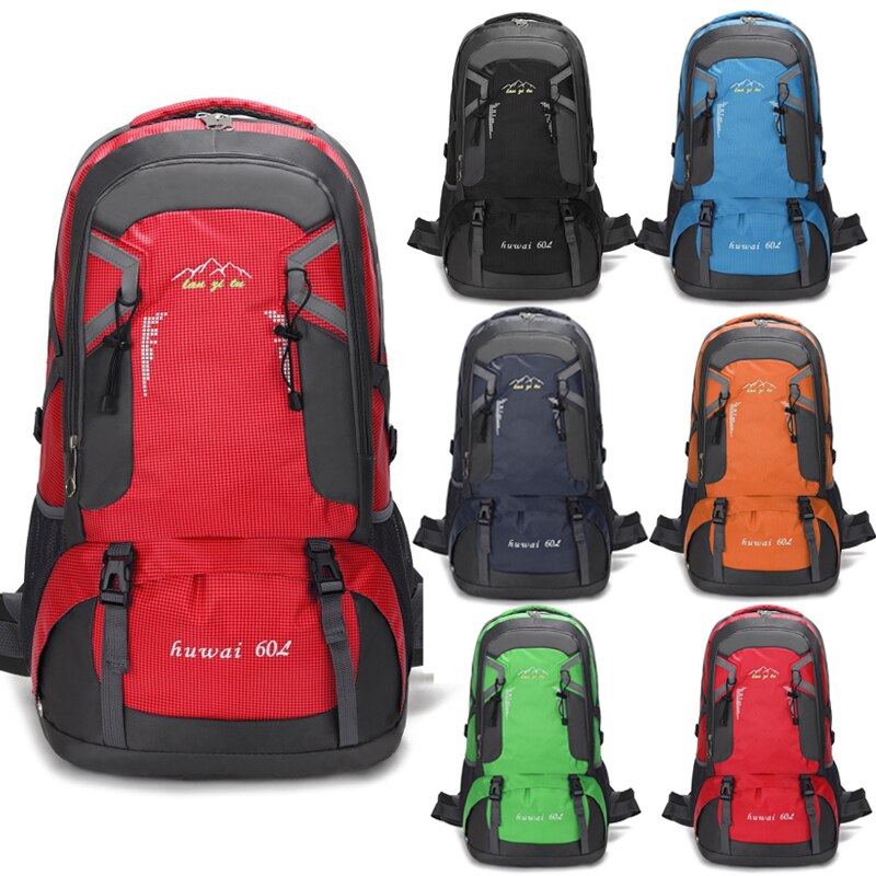 60L Waterproof Outdoor Trekking Climbing Backpack Unisex Camping Travel Nylon Bag Hiking Rucksack Fishing Cycling Backpack