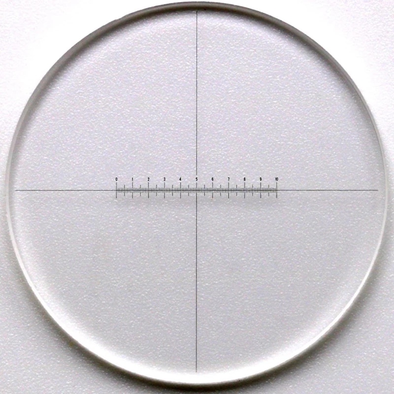 1Pcs 0.1Mm Cross Heerser Stage Micrometer Kruis Cirkel Richtkruis Binnen En Buiten Objectief Lens Micrometer