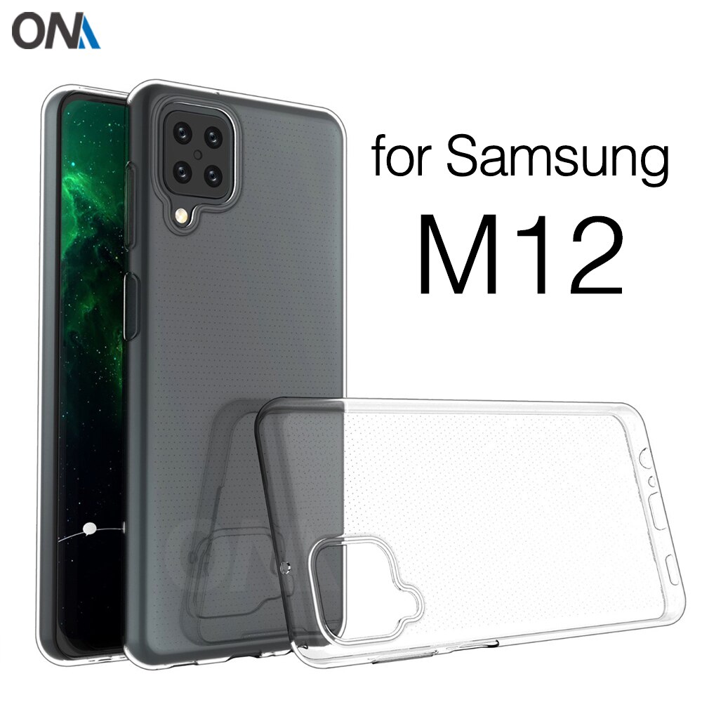 Custodia per Samsung galassia M12 custodia morbida per paraurti in silicone trasparente TPU per Samsung galassia A12 coperchio posteriore trasparente