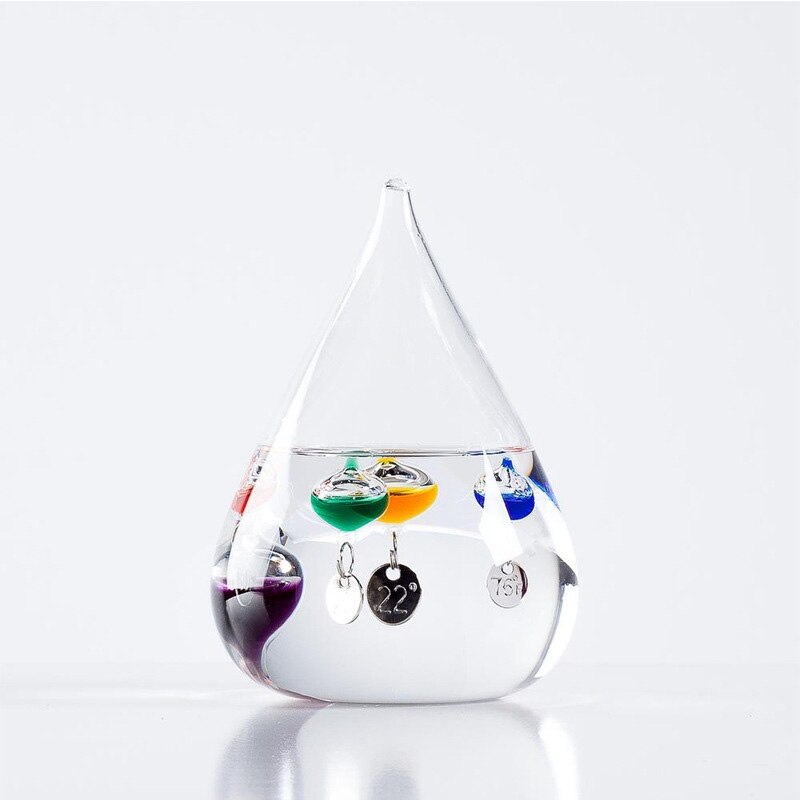 Galilei Thermometer Wasser Tropfen nasser Prognose Flasche Kreative Dekoration Geburtstag freundlicher Spielzeug