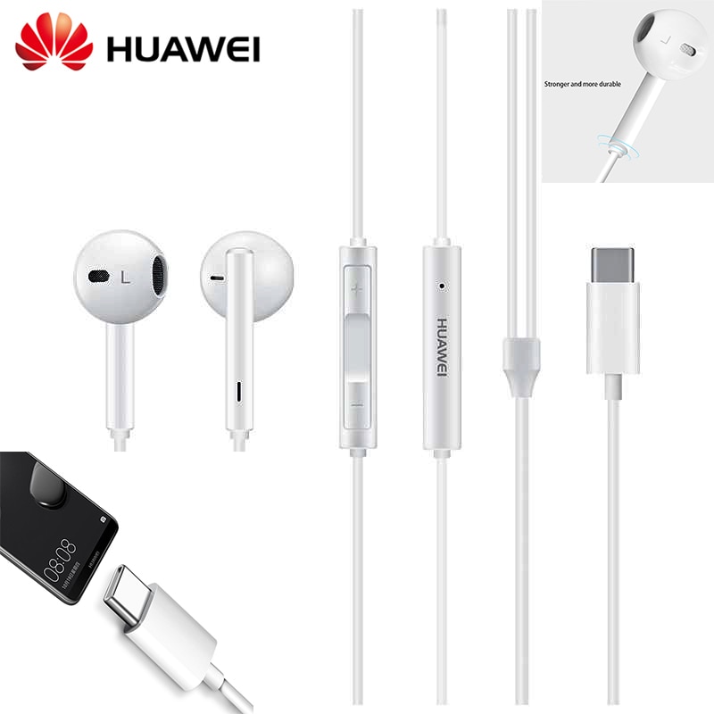 Originele Huawei CM33 Oortelefoon Usb Type-C In Ear Hearphone Headset Mic Volume Huawei Mate 10 20 Pro 20 X Rs P 10 20 30 Note 10