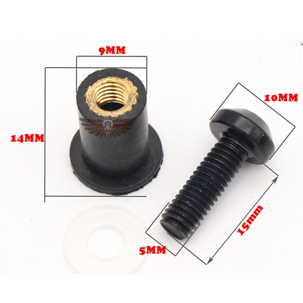 Tornillos para parabrisas de motocicleta, Kit de tornillos y tuercas de 5mm para SUZUKI Hayabusa GSR 600/750 GSXR 600/750 SV 650 SV65, 10 unidades