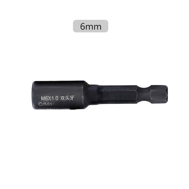 1Pcs Zelftappende M6 Socket Adapter 1/4 Inch Hex Shank Power Boor Gereedschap 6-10Mm Geschikt voor Algemene Hand Elektrische Boormachines: Double 6mm