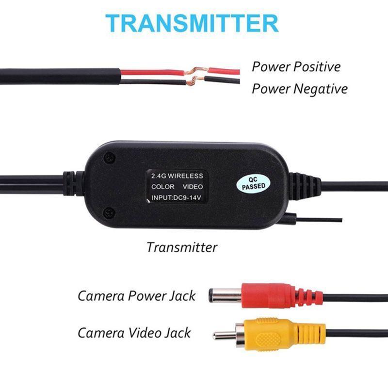 2.4g trådlösa sändare mottagare för bil backkamera och bil tft lcd monitor dvd 12v 24v rca video parkering auto