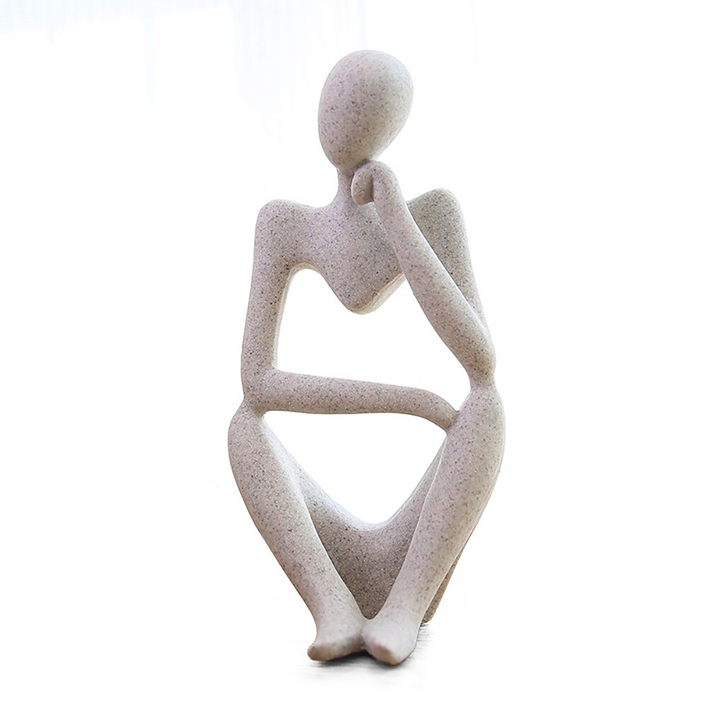 Forgetive Resin Statues Abstract Thinker People Sculptures Miniature Figurines Craft Office Home Decoration Ornaments: 02